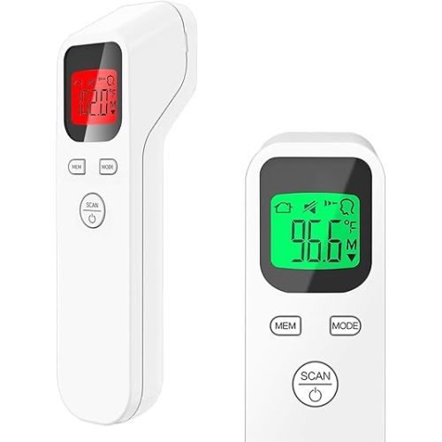 Forehead Thermometer for Adults and Kids, No Touch Digital Infrared Thermometer Temperature Gun, Accurate Instant Reading Fever Alarm 20sets Memory