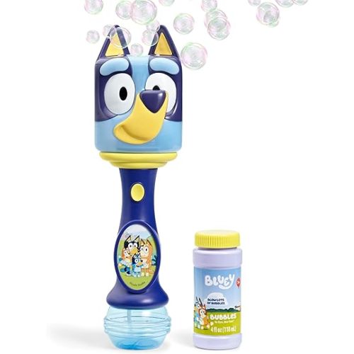 Little Kids BLUEY Light and Sound Musical Bubble Wand, Includes Bubble Solution
