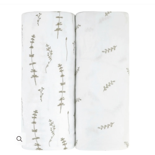 Forest Grey Leaf Bassinet Sheet Set – Ely's & Co.