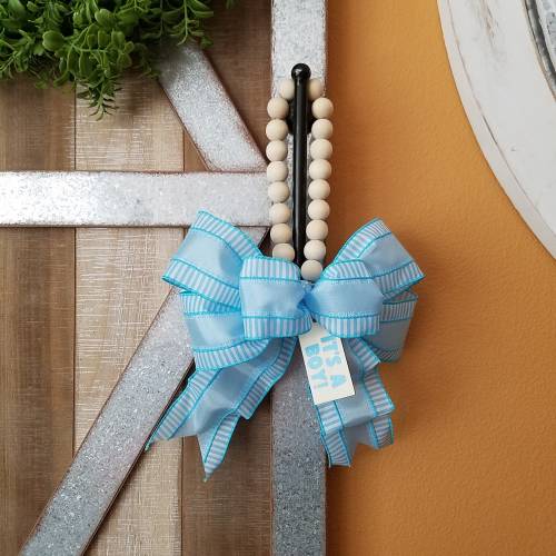 It's a Boy Bow Door Hanger/Welcome Home Baby Sign/Baby Shower Decoration/Blue Bow Farmhouse Nursery Décor/Baby Homecoming Front Door Sign
