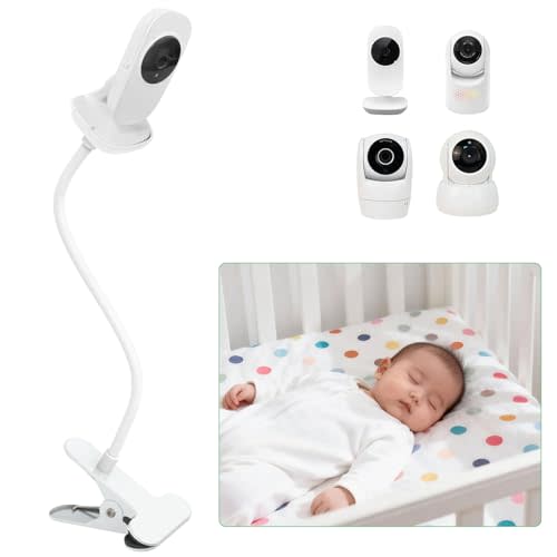 Flexible Baby Monitor Mount for Most VTech Baby Monitor: VM819/ VM901/ VM923/ VM924, Vtech Advanced HQ Max, 15.7" Long Gooseneck Arm Baby Camera Stand Crib Clip Mount Full-Range View Without Drilling