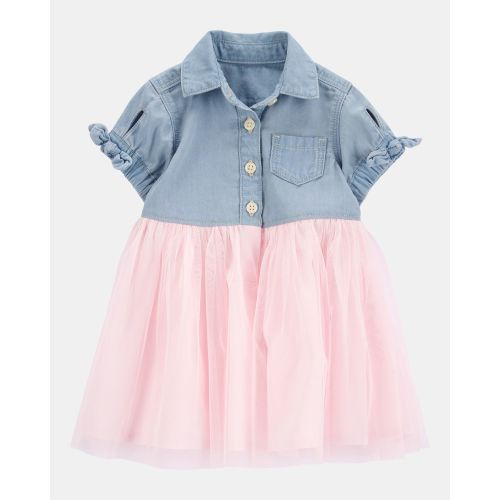 Baby Denim Shirt Dress With Tulle Skirt - OshKosh B'gosh | Carter's