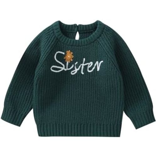 Toddler Baby Girl Clothes Winter Fall Big Sister outfit crew neck knitted Sweater tops Sibling Matching Outfits