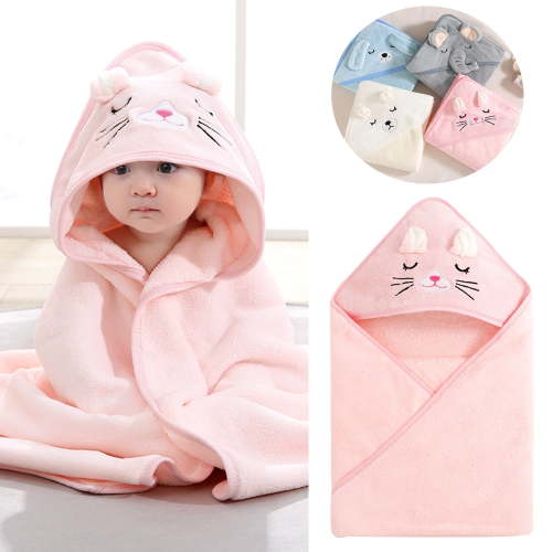 Baby Swaddle Blankets, Super Soft Fleece Fuzzy Cute Hooded Towel for Girls Boys, Cozy Plush Toddler Newborn Sleeping Wraps Bath Towel