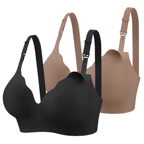 Ekouaer Nursing Bra Wavy Breastfeeding Bras for Women Seamless Maternity Support Wireless Pregnancy Sleep Bralette