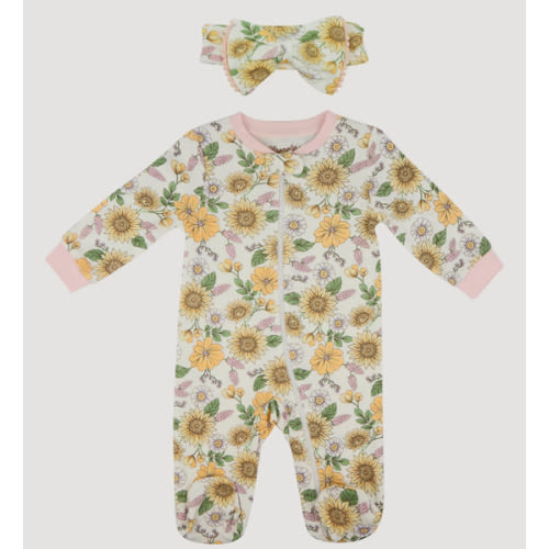 Wrangler Baby Girl Zip Coverall with Bow | NEW | Wrangler®