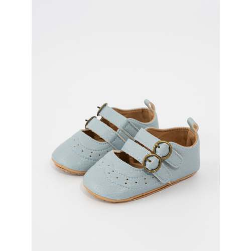 Double Buckle Mary Jane Baby Shoe Blue