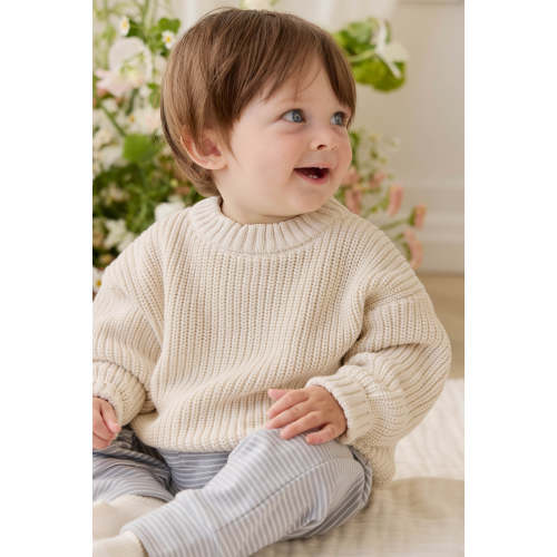 Pima Cotton Wesley Pant - Fine Stripe Missouri/Parchment