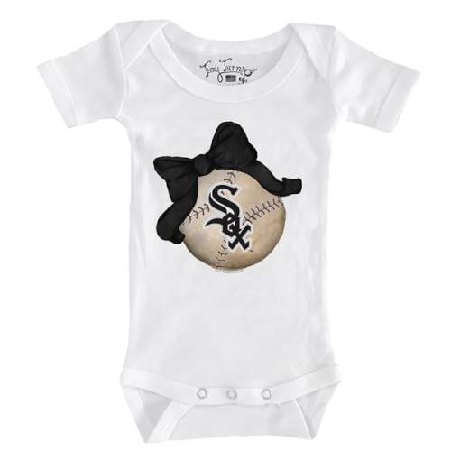 Infant Chicago White Sox Tiny Turnip White Baseball Bow Bodysuit