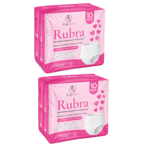 Ninja Mama Rubra Absorbent Postpartum Underwear – 2 x Packs of 10