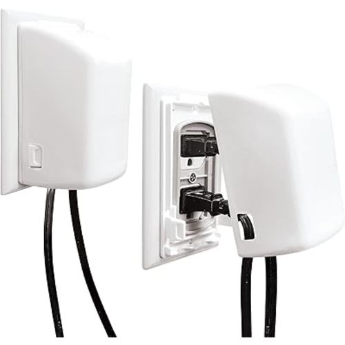 Dreambaby Dual Fit Outlet Cover Box - Baby Safety Outlet Cover for Standard & Decora Plugs - Child Proof Electrical Outlet Plugs - Essential Plug Cover for Baby Proofing - 2 Pack
