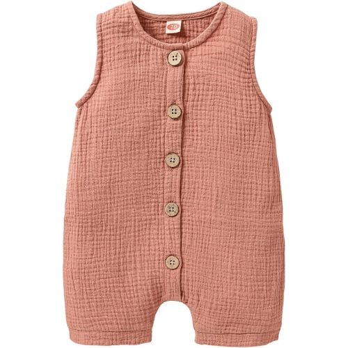 Infant Newborn Baby Boys Girls Cotton Linen Romper Summer Jumpsuit Sleeveless Overalls Clothing Set