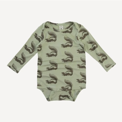 long sleeve lap neck bodysuit | skunk | bamboo