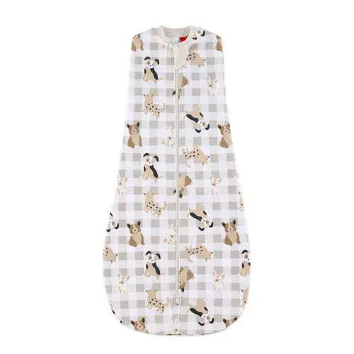 Bilbi Swaddle 1 Tog Gingham Dogs Size 0-3 Months | Baby Bunting AU