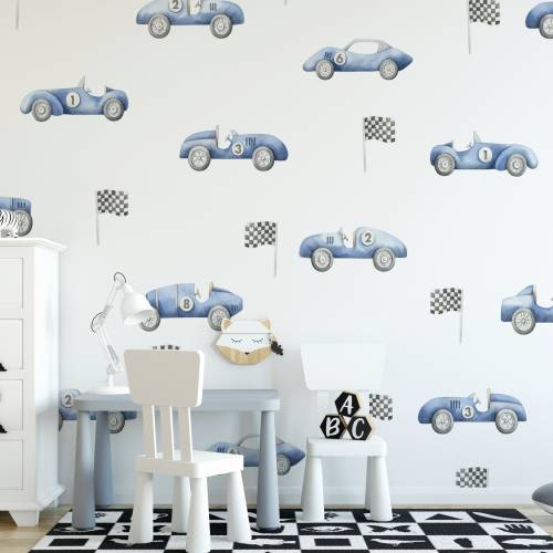 Race Cars Decal -  Wall Decal Set for Kids Decor, Wall Stickers, Kids Wall Decor, Race Cars Decor, Race Car Decal, Race Car Wall Sticker