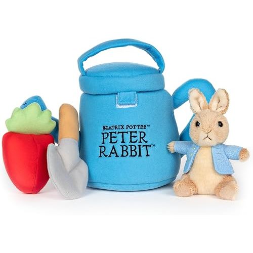 Gund Beatrix Potter Peter Rabbit Easter Basket Plush Playset, 5 Pieces, 6"