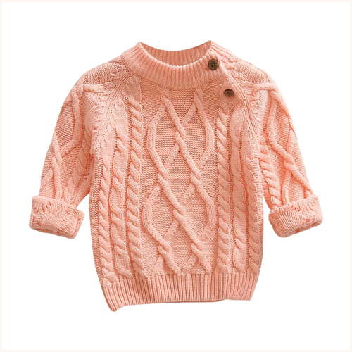 KyCheLot Sweater for Boys Girls Warm Cable Knit Soild Color Pullover Crewneck Warm Pullover Tops Dailywear 0-6 Years