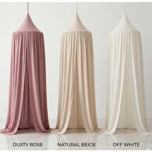 Kids Bed Canopy Cotton for Nursery, Baby Crib Hanging Tent, Mosquito Net & Reading Nook Decor, Playroom Curtain Canopy