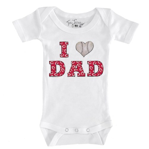 Infant Cincinnati Reds Tiny Turnip White I Love Dad Bodysuit