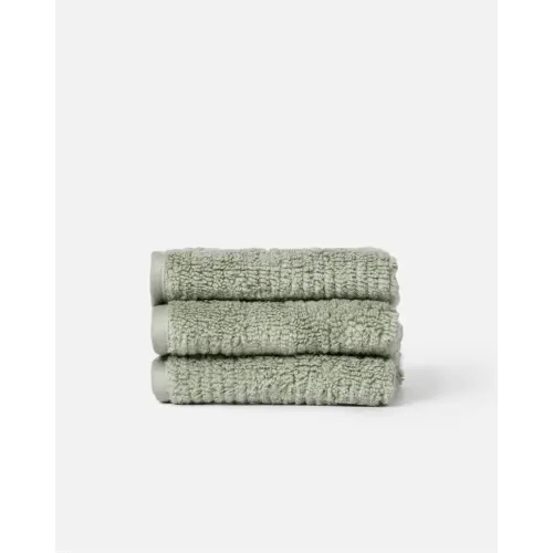 Lalo Ribbed Washcloth - Sage Green - 3 Pack
