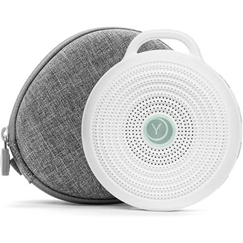 Yogasleep Rohm Portable White Noise Sound Machine + Travel Case in Grey, Sleep Therapy, Crush-Resistant Travel Case, for Adults, Kids & Baby, Noise Blocking & Office Privacy, Registry Gift