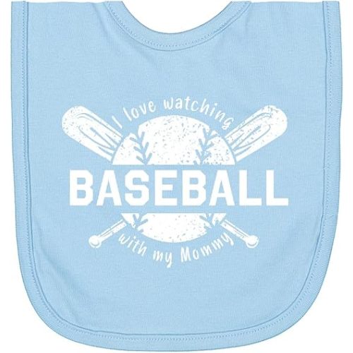 inktastic I Love Watching Baseball with My Mommy Newborn Bib