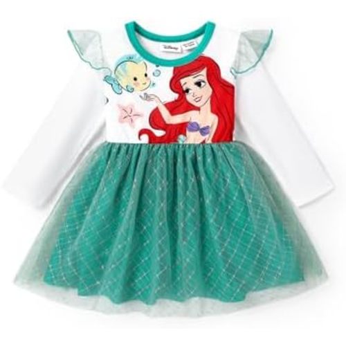 Disney Princess Frozen Minnie Mouse Dress Girls Sparkle Ruffle Tulle Tutu Birthday Party Fall Outfits Clothes Baby to Toddler