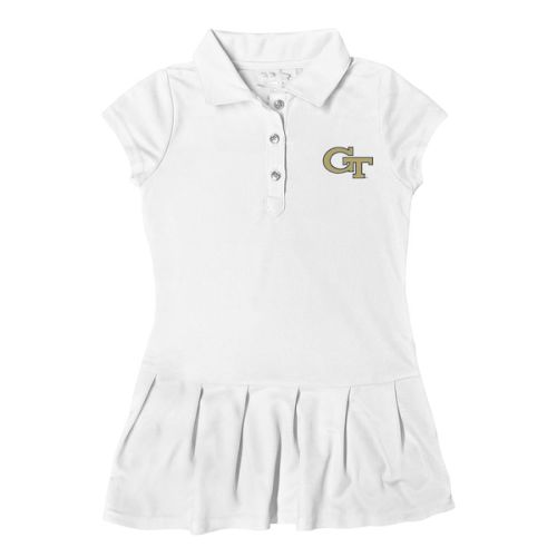 Georgia Tech Yellow Jackets Garb Girls Toddler Caroline Cap Sleeve Polo Dress - White, 3T