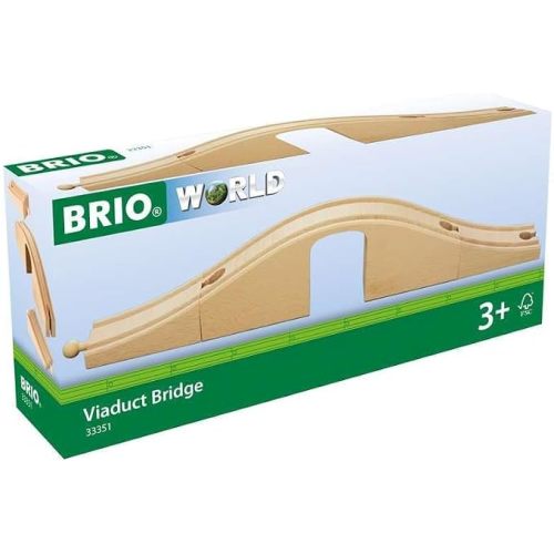 BRIO World 33351 - Viaduct Bridge | 3-Piece Wooden Toy Train Set Accessory | Ideal for Kids Ages 3 and Up | FSC-Certified Wood | Compatible with All Train Sets