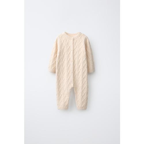 CABLE-KNIT LONG JUMPSUIT - Ecru | ZARA United States