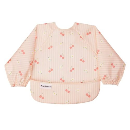 Tiny Twinkle Long Sleeve Bib for Babies & Toddlers | Waterproof Smock Bib for Eating | Machine Washable & Mess-Proof Feeding Essentials | Newborn Shower Gift (Cherry Coquette, 6–24M)