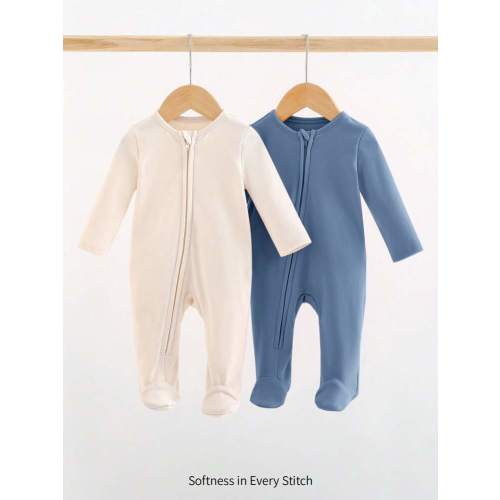 Cozy Pixies 2pcs Newborn Baby Boy Soft Knit Solid Color Crew Neck Long Sleeve Romper And Pants Set, Suitable For Spring, Summer, Autumn, Winter, Casual Home Or Outdoor Wear | SHEIN USA