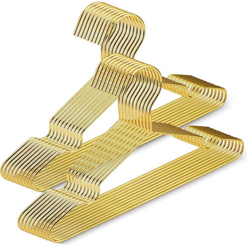 20 Pack Gold Clothes Hangers, 11.8 Inch Kids Baby Hangers with Notches, Heavy Duty Metal Hanger for Closet, Space Saving Children Hanger for Clothes Coats Pants (Gold)