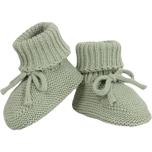 Hadetoto Baby Booties Newborn First Walkers Cozy Shoes Warm Knit Soft Booties for Toddler Infant Boy Girl