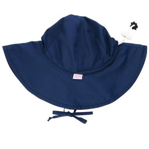 RuffleButts Gender Inclusive Sun Protective Hat - Navy, 0-6m