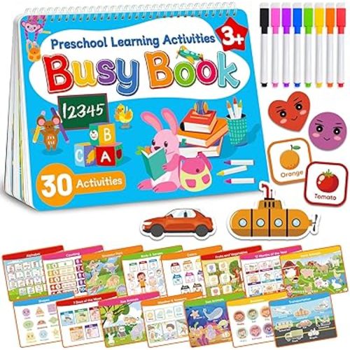 Walenced Busy Book Ages 3+, Preschool Learning Activities, Coloring Books