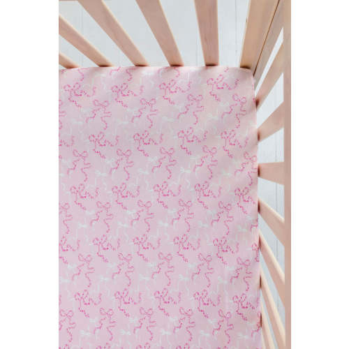 Cora Floral Bows Crib Sheet