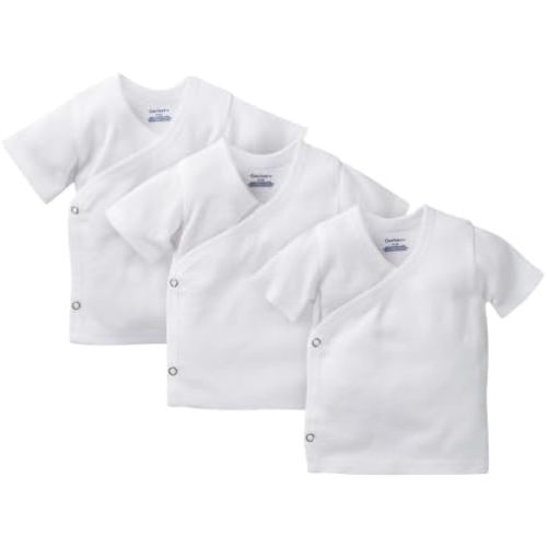 Gerber Baby Girls 3-Pack Short Sleeve Side-snap Shirt