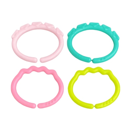 WhimsyHive 24-PCS Plastic Linking Rings Toy, Stroller and Car Seat Attachment, Crib and Playmat Hanging Toys for Babies, Sensory Motor Skill Development