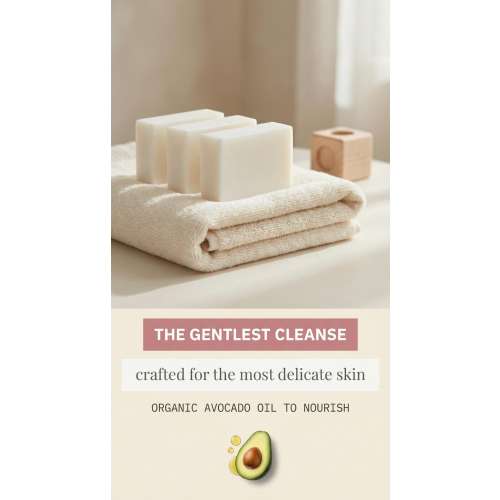 Organic Baby Soap – Gentle Olive, Apricot, Avocado Oils, Sensitive Skin Cleanse
