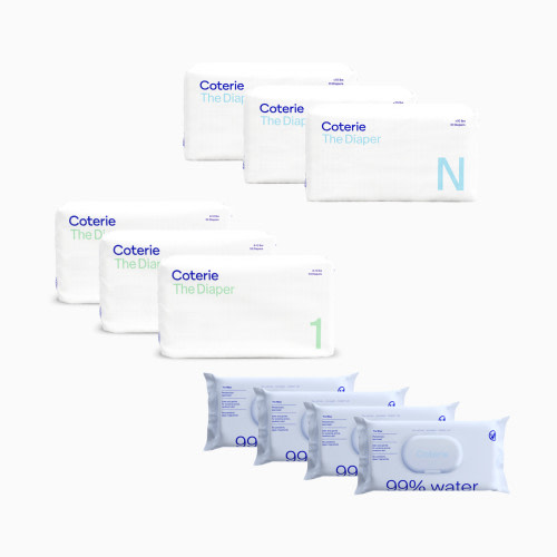 Coterie Newborn Diaper & Wipes Starter Bundle - 4 Pack Wipes