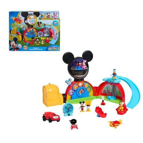 Disney Junior Mickey Mouse Clubhouse Deluxe 28-inch Playset with Lights and Sounds, 16-pieces, Ages 3+