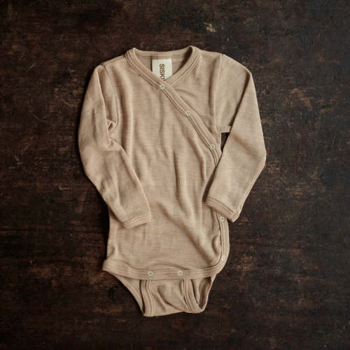Moa Baby Body - Merino Wool & Silk - Sandstorm - Newborn