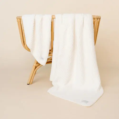 Chenille Blanket - White - Small & Large