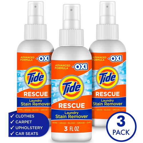 Tide Laundry Stain Remover with Oxi, Rescue Clothes, Upholstery, Carpet, and more from Tough Stains, 3oz (Pack of 3)