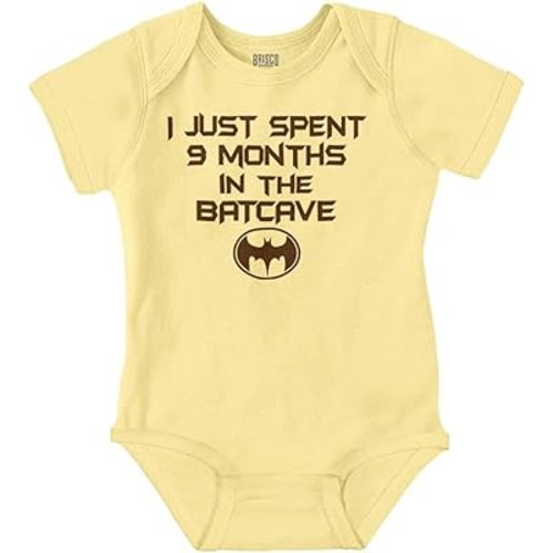 Brisco Brands Spent 9 Months in the Cave Superhero Baby Romper Boys or Girls