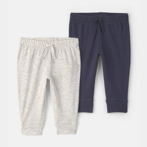 Baby 2-Pack Pull-On Pants - Navy/Grey | Carter’s Oshkosh Canada