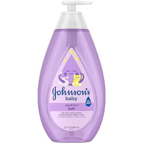 Johnson's Bedtime Baby Bath with Soothing NaturalCalm Aromas, Hypoallergenic & Tear-Free Liquid Baby Bath Formula, No Parabens, Sulfates, Dyes, or Phthalates, 27.1 fl. oz