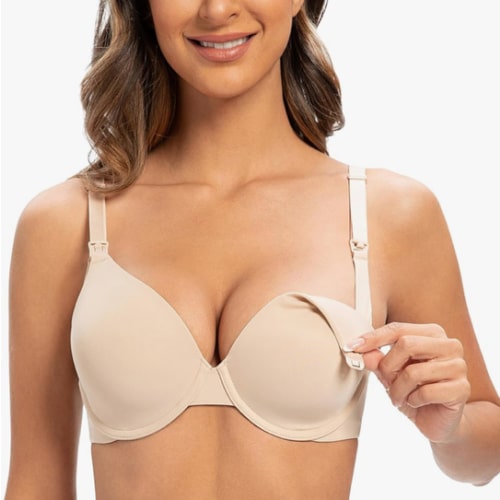 MELENECA Women's Full Coverage Underwire Support Plus Size Breastfeeding Nursing Bra