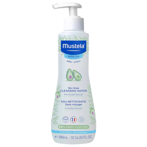 Mustela Baby Cleansing Water - No-Rinse Micellar Water - with Natural Avocado & Aloe Vera - for Baby's Face, Body & Diaper - 1 or 2-Pack - Various Sizes